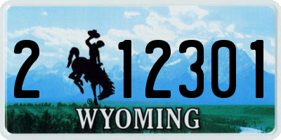 WY license plate 212301