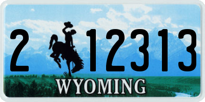 WY license plate 212313