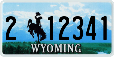 WY license plate 212341