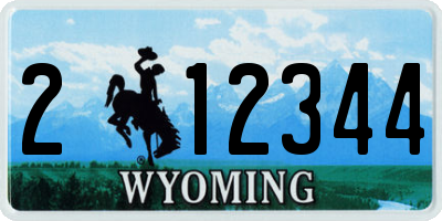 WY license plate 212344
