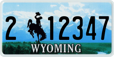 WY license plate 212347