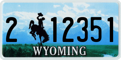 WY license plate 212351