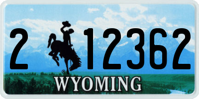 WY license plate 212362