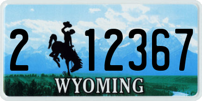 WY license plate 212367