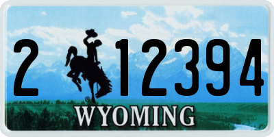WY license plate 212394