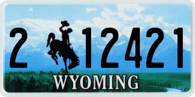 WY license plate 212421