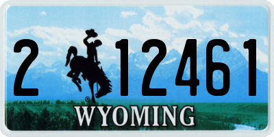 WY license plate 212461