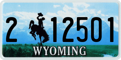 WY license plate 212501