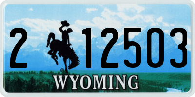 WY license plate 212503