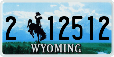 WY license plate 212512