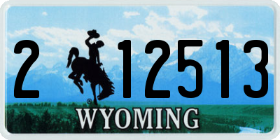 WY license plate 212513