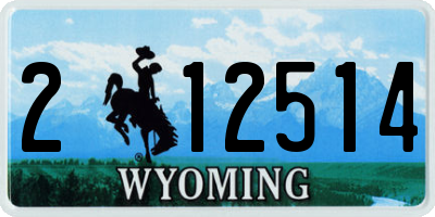 WY license plate 212514