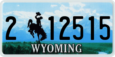 WY license plate 212515