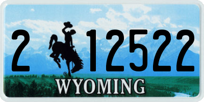 WY license plate 212522