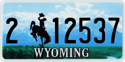 WY license plate 212537