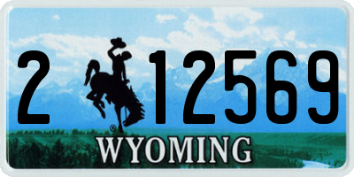 WY license plate 212569