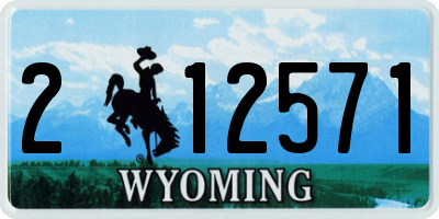 WY license plate 212571