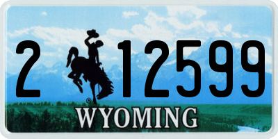 WY license plate 212599