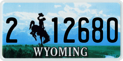 WY license plate 212680