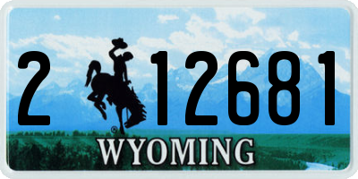WY license plate 212681