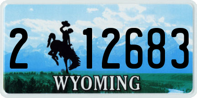 WY license plate 212683