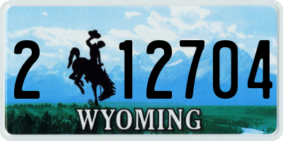 WY license plate 212704
