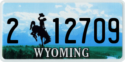 WY license plate 212709