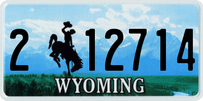 WY license plate 212714