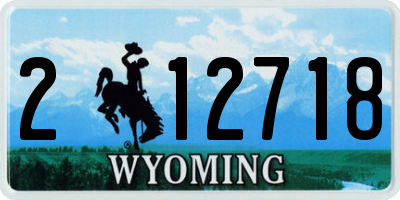 WY license plate 212718