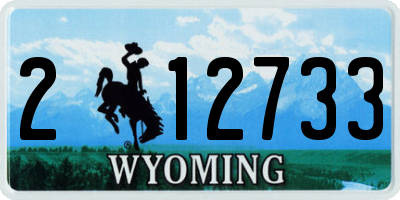 WY license plate 212733