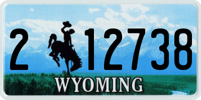 WY license plate 212738