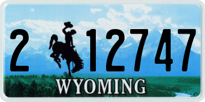 WY license plate 212747