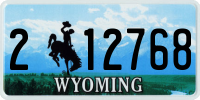 WY license plate 212768