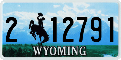 WY license plate 212791