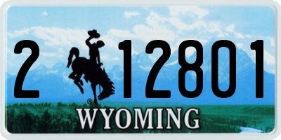 WY license plate 212801