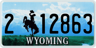 WY license plate 212863