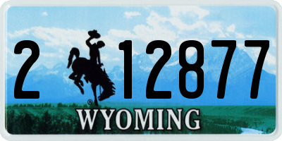 WY license plate 212877