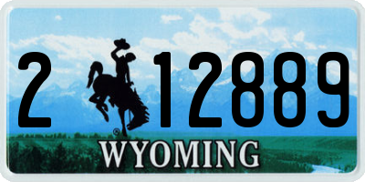 WY license plate 212889