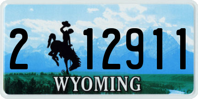 WY license plate 212911