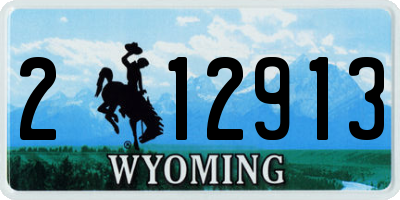 WY license plate 212913