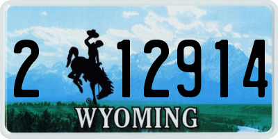 WY license plate 212914