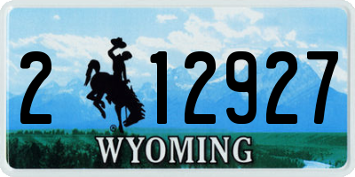 WY license plate 212927