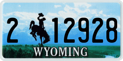 WY license plate 212928