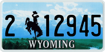 WY license plate 212945