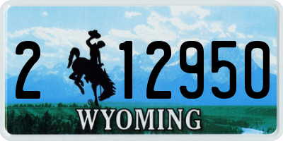 WY license plate 212950
