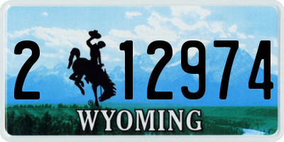 WY license plate 212974