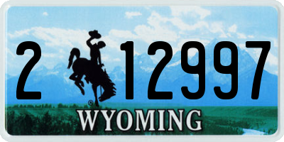 WY license plate 212997
