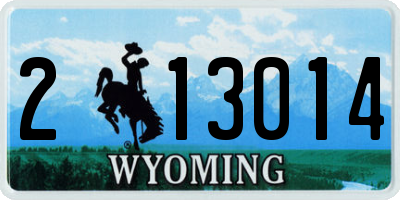 WY license plate 213014