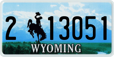 WY license plate 213051