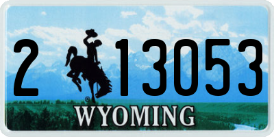 WY license plate 213053